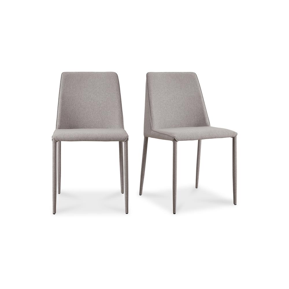 Nora Fabric Dining Chair Light Grey-Set Of Two. Picture 2