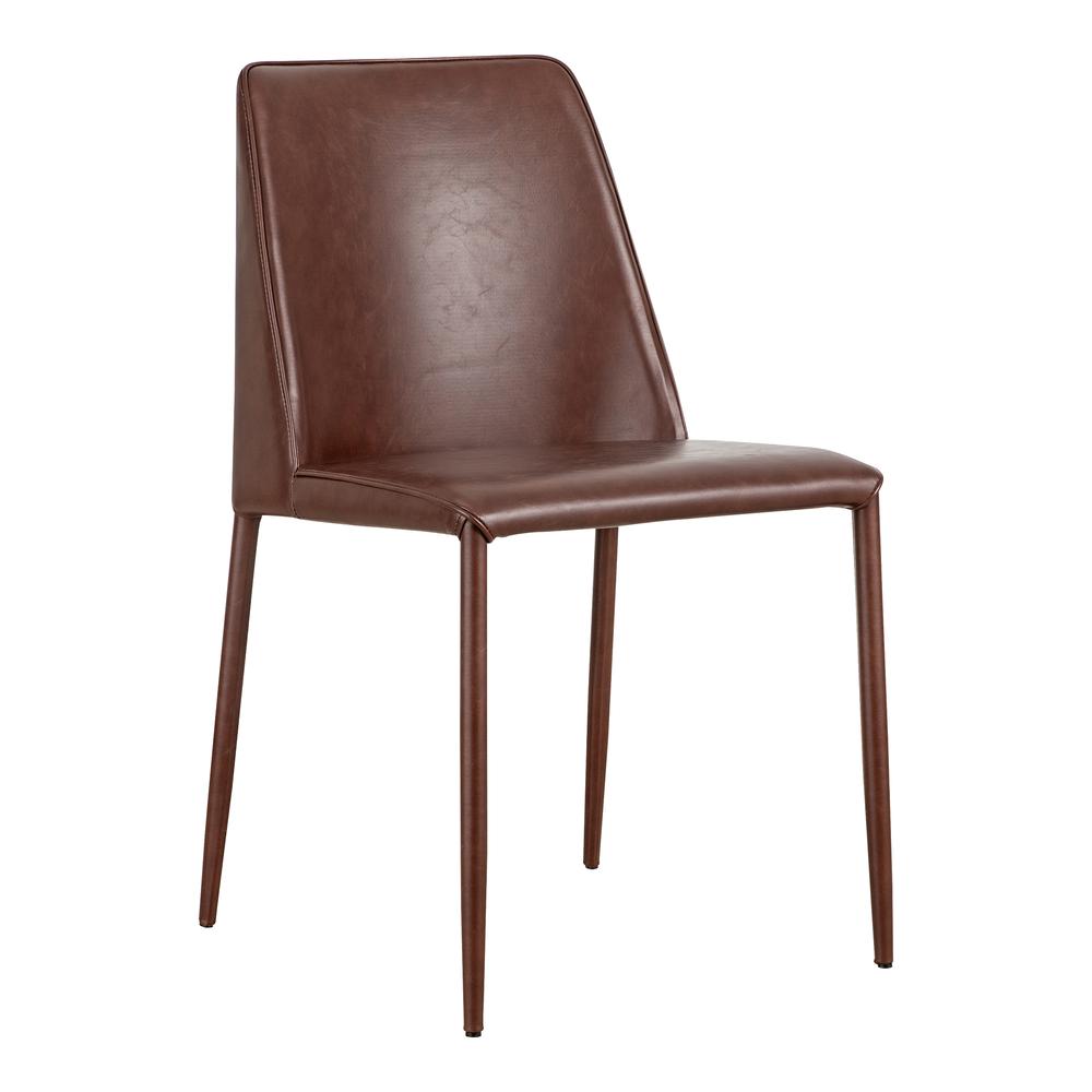 Nora Dining Chair Smoked Cherry Vegan Leather-Set Of Two. Picture 5
