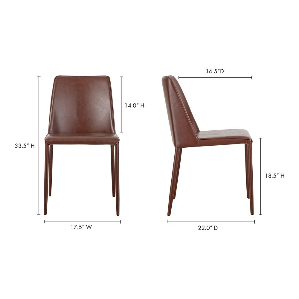 Nora Dining Chair Smoked Cherry Vegan Leather-Set Of Two. Picture 11