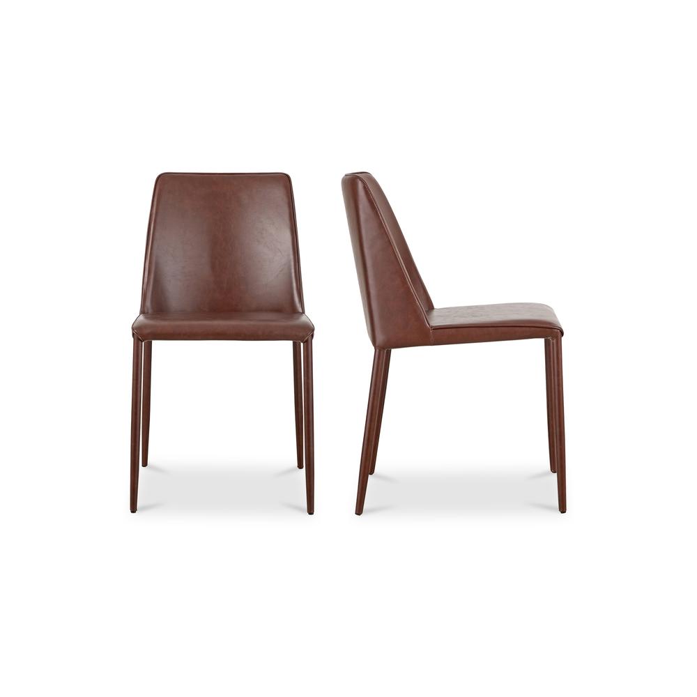 Nora Dining Chair Smoked Cherry Vegan Leather-Set Of Two. Picture 2