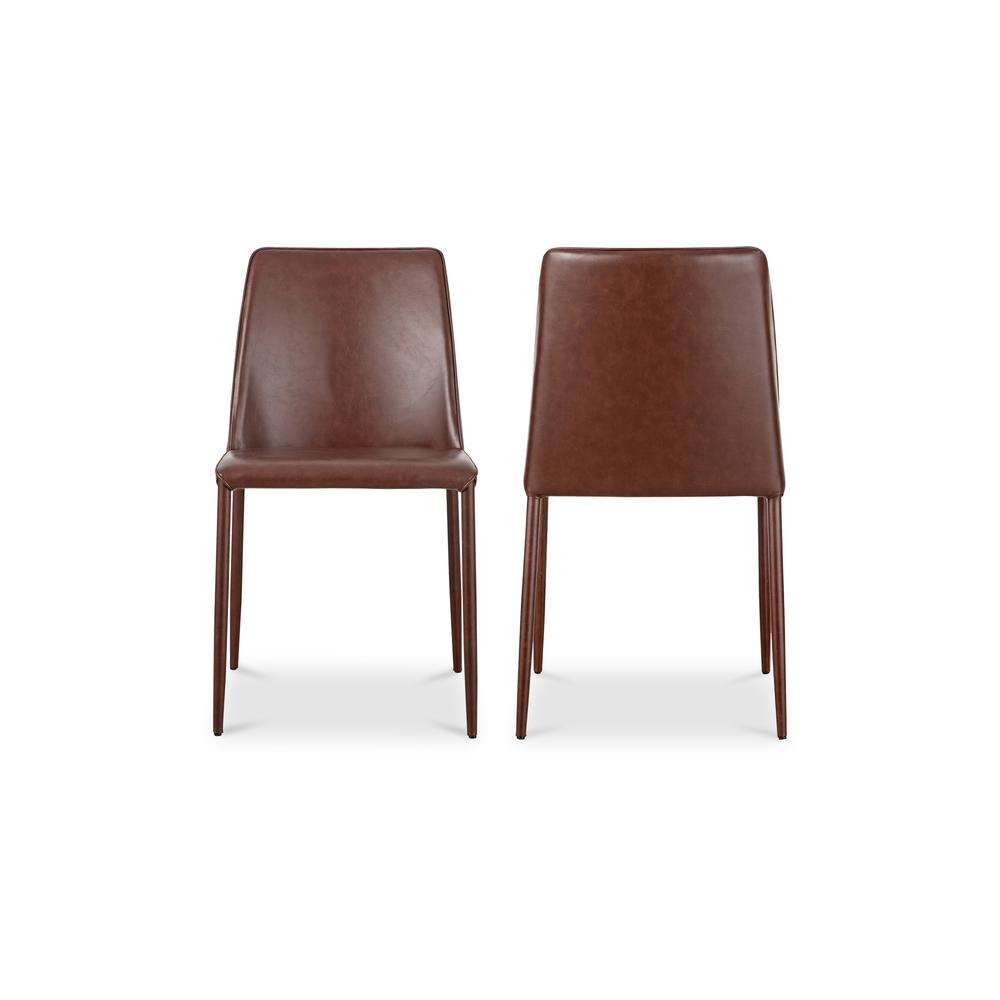 Nora Dining Chair Smoked Cherry Vegan Leather-Set Of Two. Picture 3