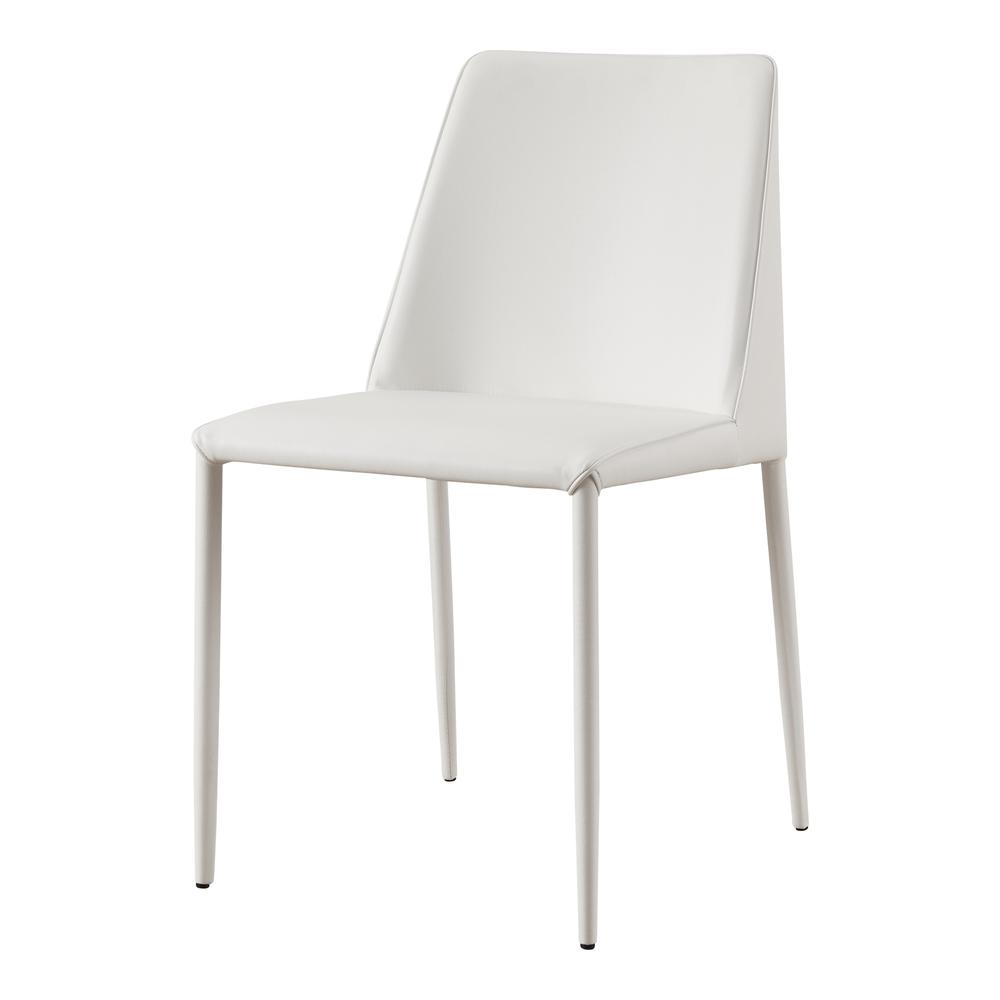Nora Dining Chair White Vegan Leather-Set Of Two. Picture 5
