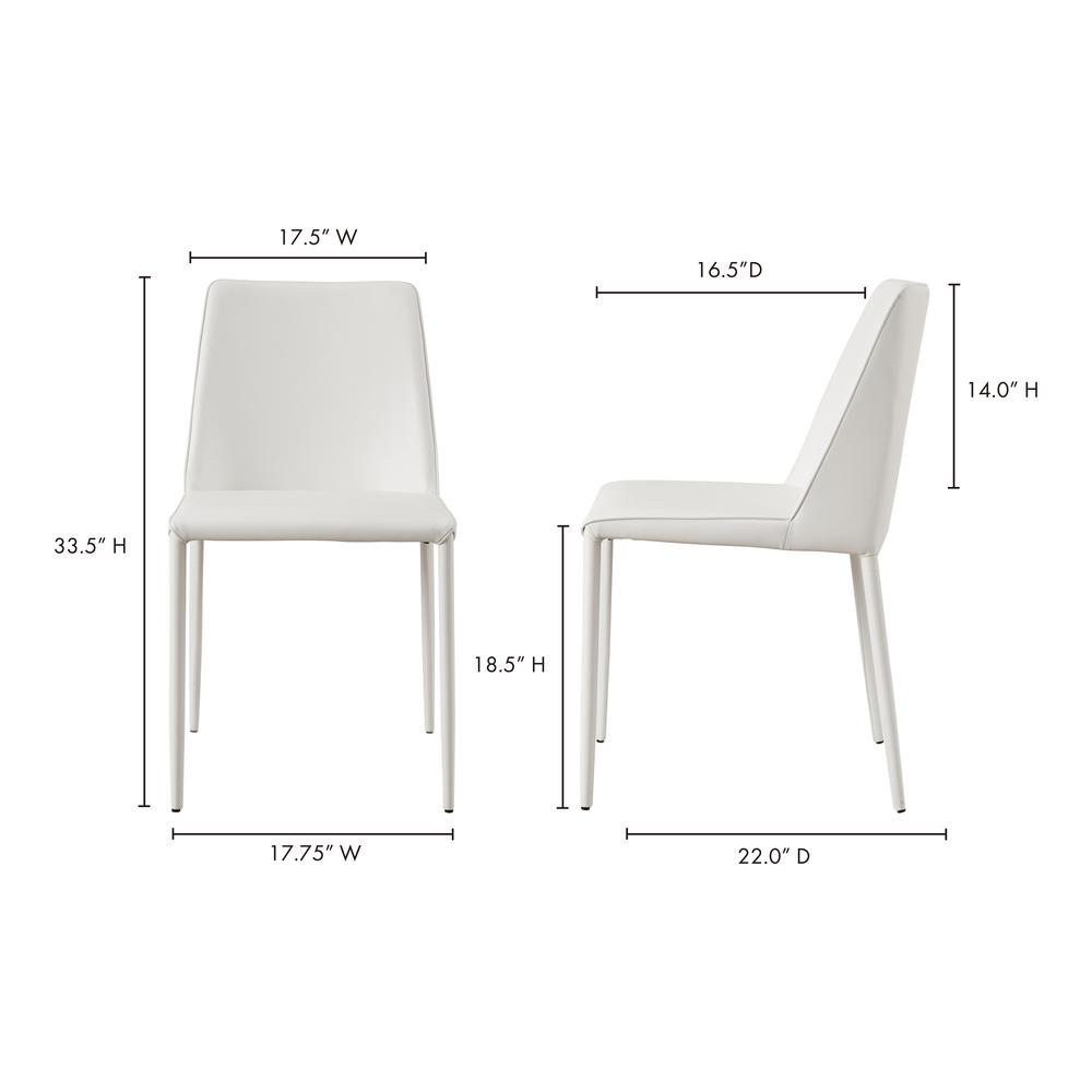 Nora Dining Chair White Vegan Leather-Set Of Two. Picture 11