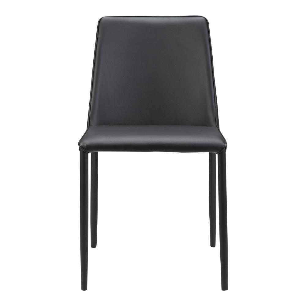 Nora Dining Chair Black Vegan Leather-Set Of Two. Picture 4
