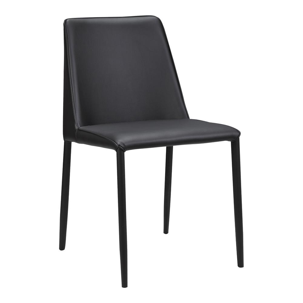 Nora Dining Chair Black Vegan Leather-Set Of Two. Picture 5