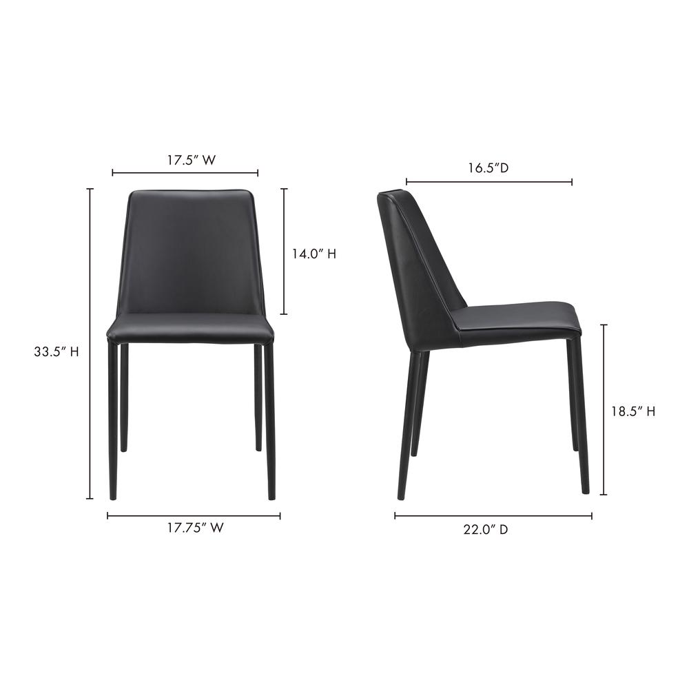 Nora Dining Chair Black Vegan Leather-Set Of Two. Picture 11