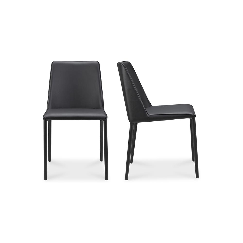 Nora Dining Chair Black Vegan Leather-Set Of Two. Picture 1