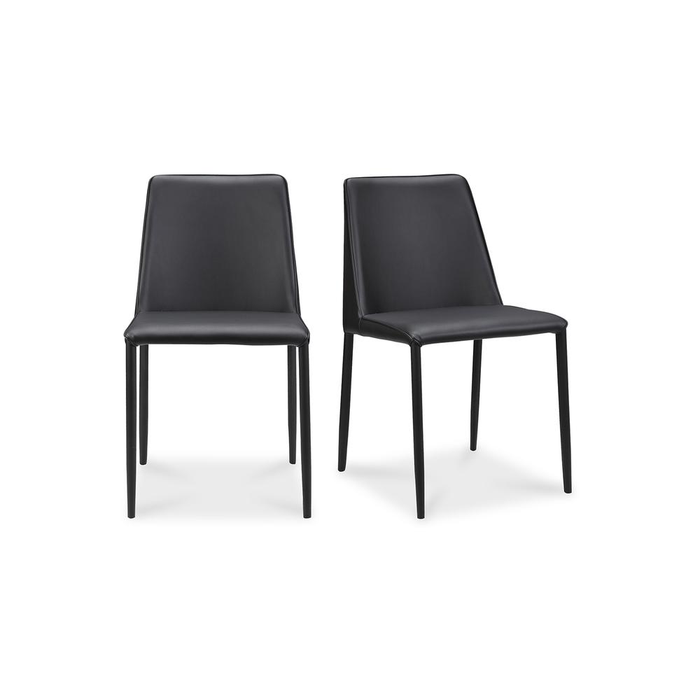 Nora Dining Chair Black Vegan Leather-Set Of Two. Picture 2