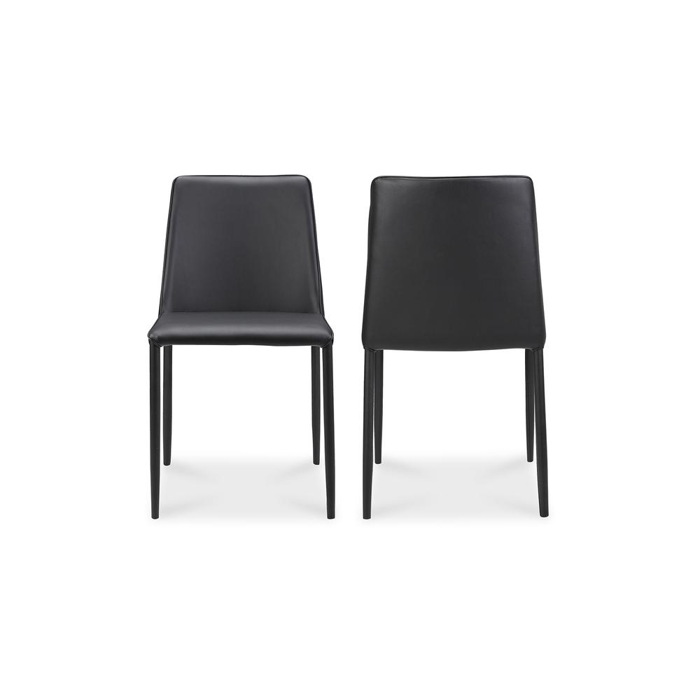 Nora Dining Chair Black Vegan Leather-Set Of Two. Picture 3