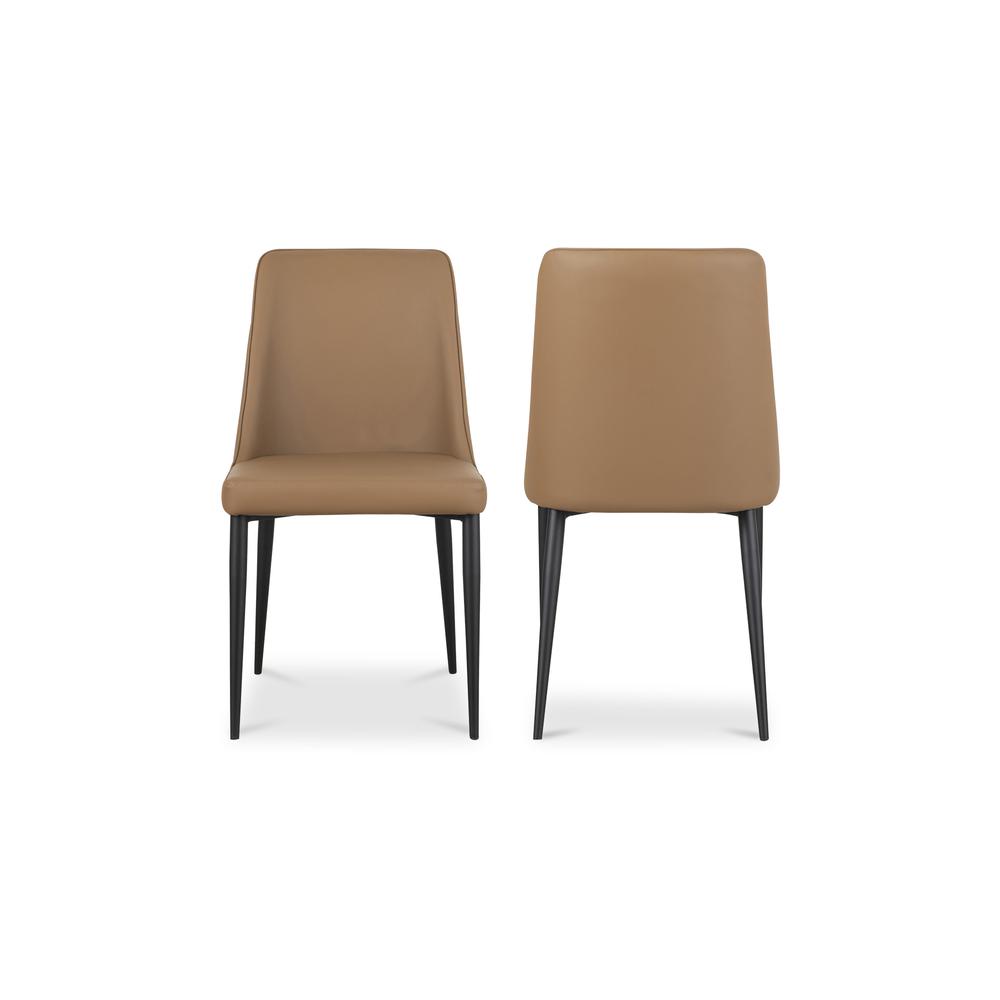 Lula Dining Chair Cool Tan Vegan Leather-Set Of Two. Picture 3