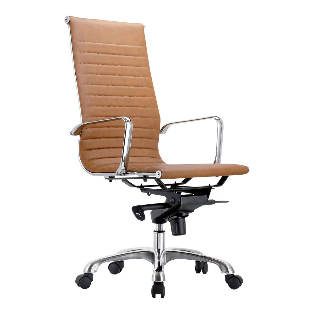 Omega Swivel Office Chair High Back Tan. Picture 2