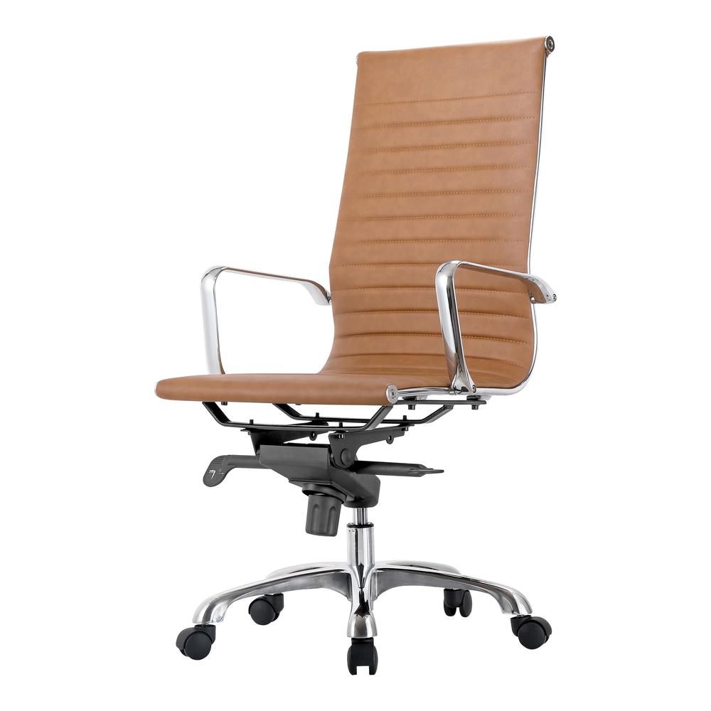 Omega Swivel Office Chair High Back Tan. Picture 5