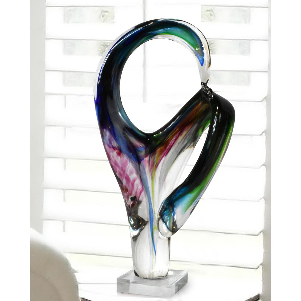Contorted Handcrafted Art Glass Sculpture. Picture 2