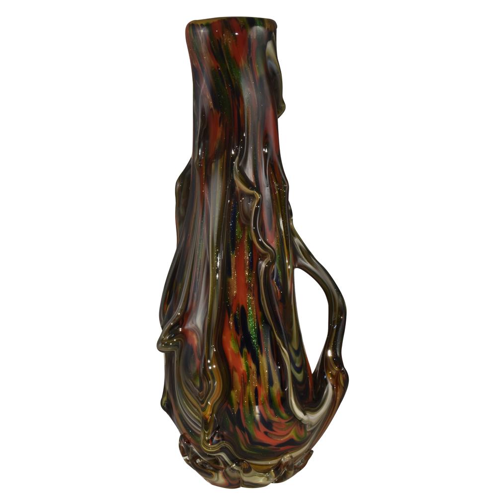 Rainier Lava Handcrafted Art Glass Sculpture. Picture 1