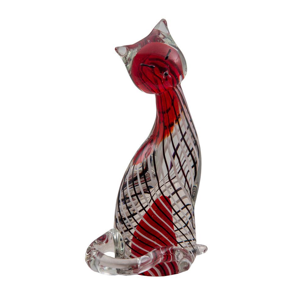 Solvay Cat Handcrafted Art Glass Figurine. Picture 1
