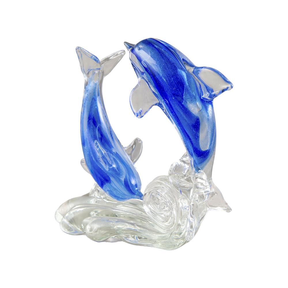 Pacific Dolphins Handcrafted Art Glass Sculpture. The main picture.