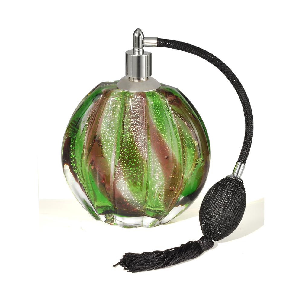 Springdale 6.25"H Palm Bay Hand Blown Art Glass Perfume Bottle. Picture 1