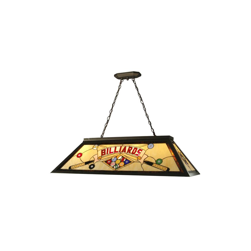 Springdale 43.75"W Billiards Pool Table Tiffany Island Hanging Fixture. Picture 1
