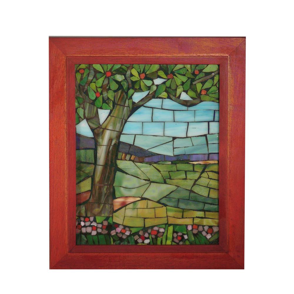 Springdale 10"H View Mt Mansfield Mosaic Art Glass Wall Panel. Picture 1