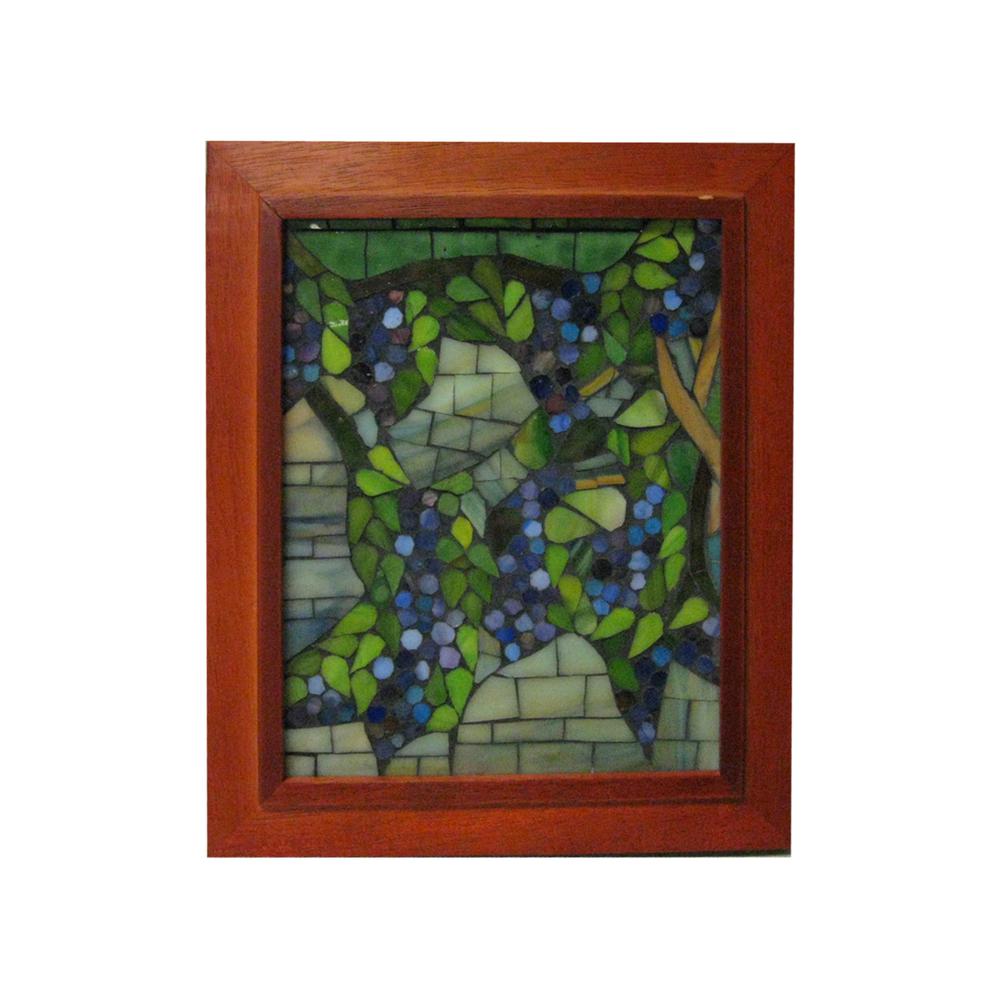 Springdale 10"H Snowball Wisteria Mosaic Art Glass Wall Panel. Picture 1
