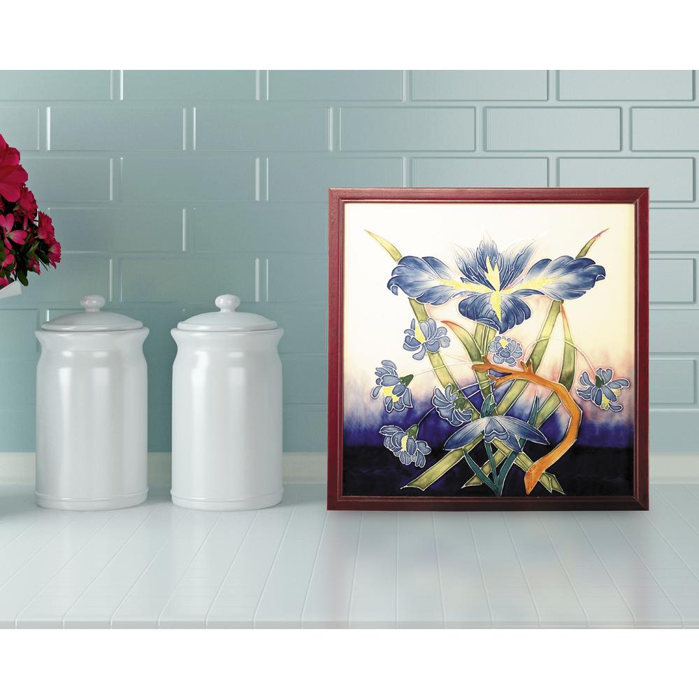 Springdale 9.5"H Iris 2-Piece Hand Painted Porcelain Decorative Wall Art. Picture 2