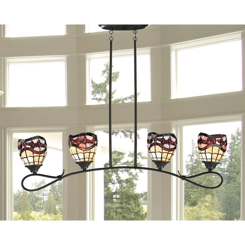 Fall River 4-Light Tiffany Island Fixture. Picture 2