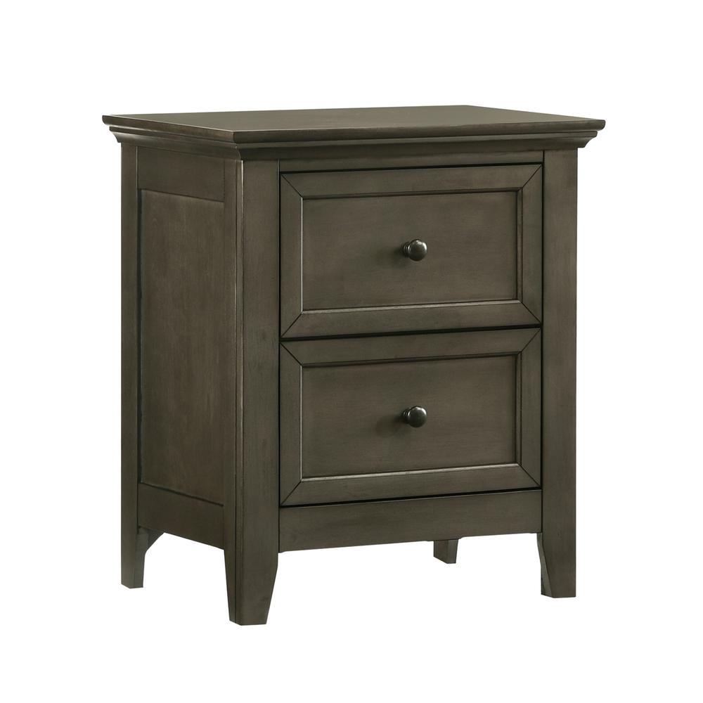 Nightstand, 2 Drawer in Gray. Picture 1