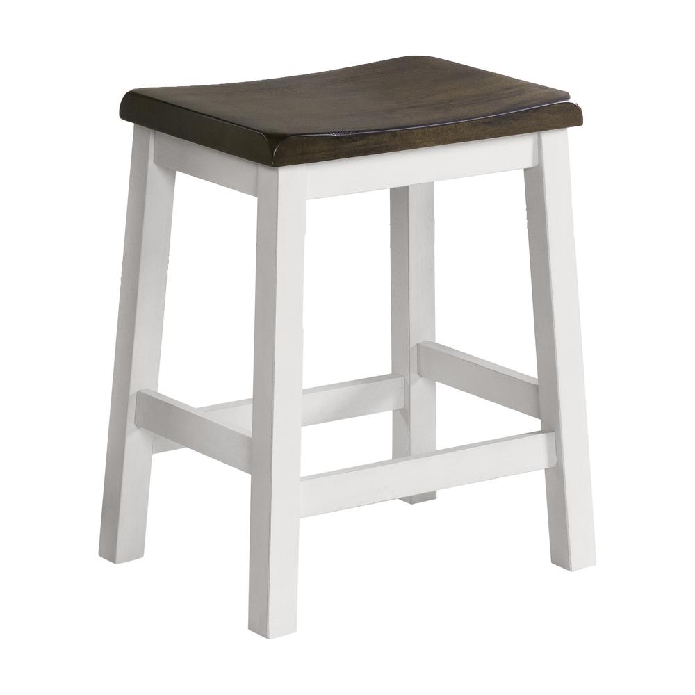 24" Backless Barstool in Gray & White (Set of 2). Picture 1