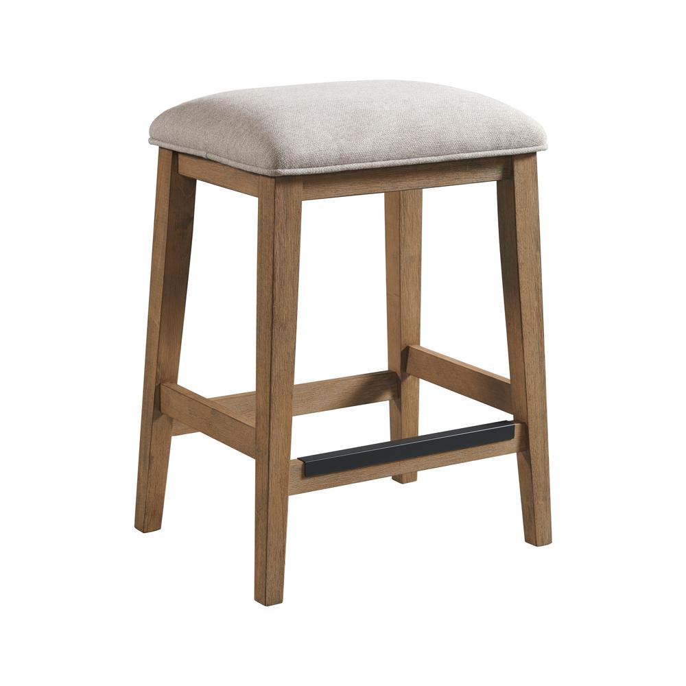 Backless Stool in Weathered Oak (Set of 2). Picture 1