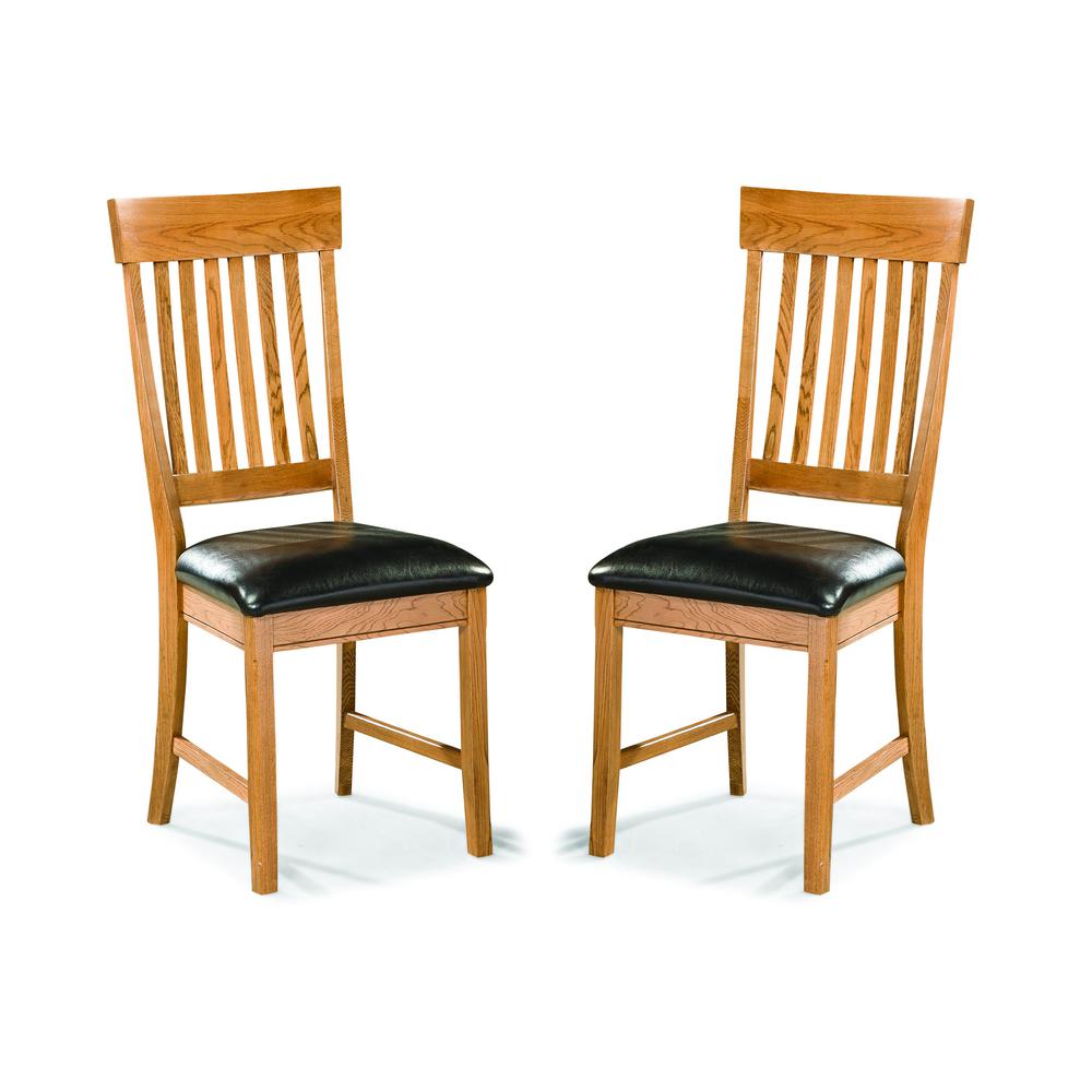 Family Dining Slatback Side Chair, Chestnut Finish (Set of 2). Picture 1