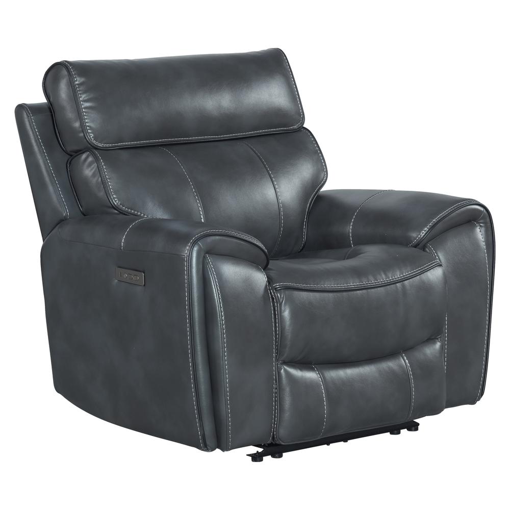 Dual-Pwr Recliner in Slate. Picture 1