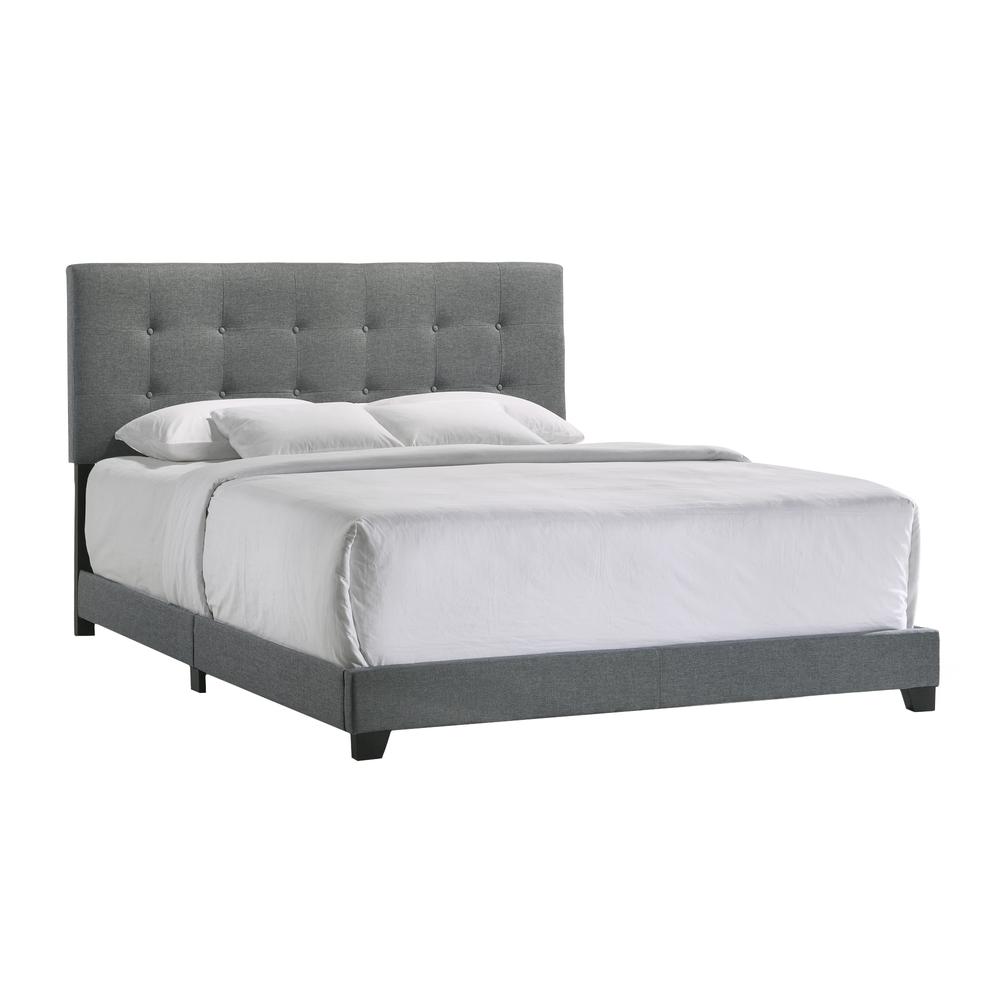Addyson King UPH Bed in Addyson Gunmetal Fabric. Picture 1