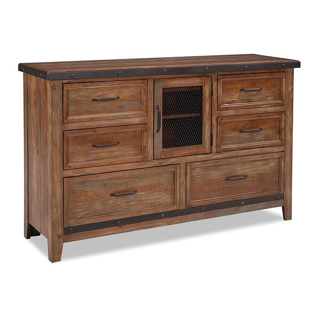 Dresser, 6 Drawers, 1 Door in Canyon Brown. Picture 1