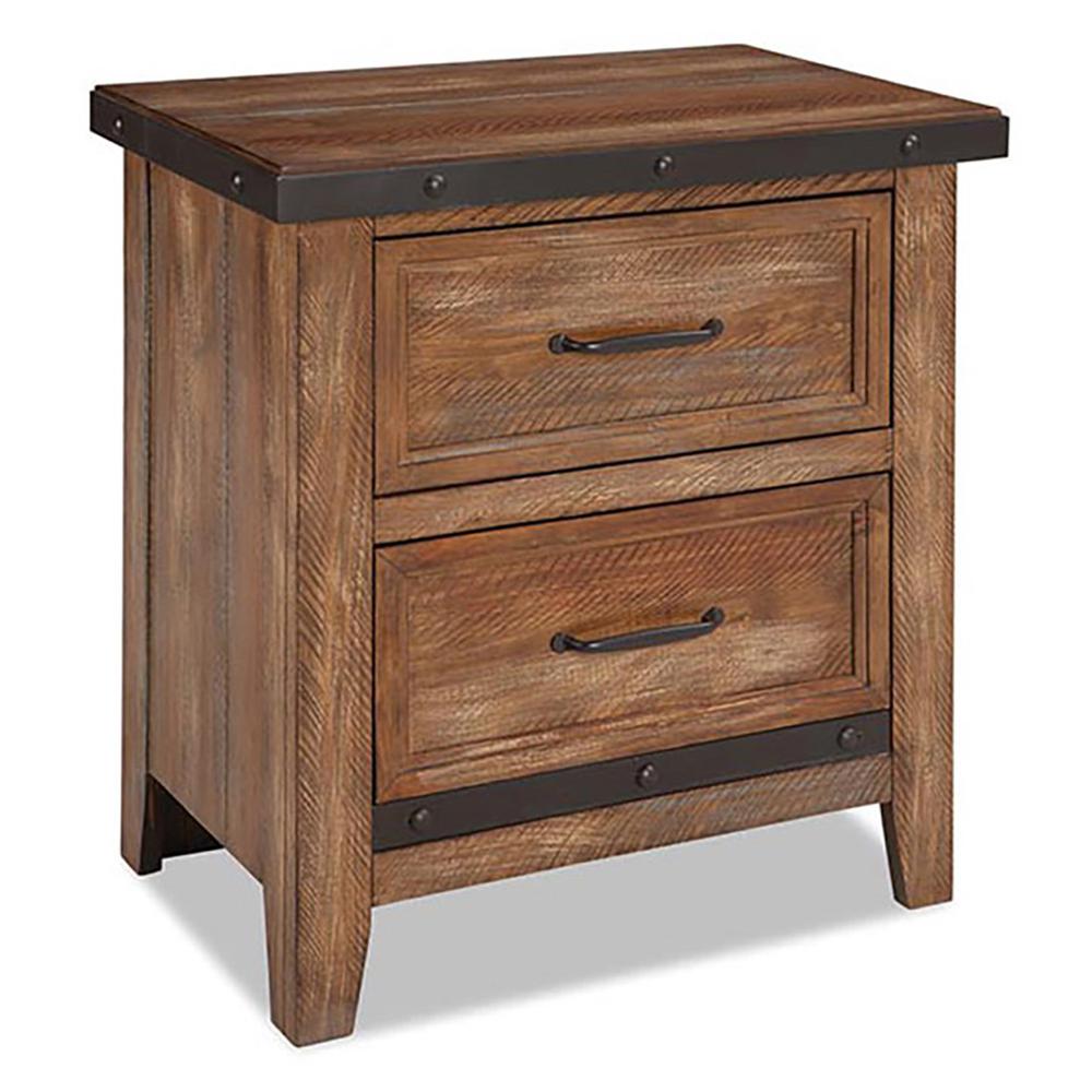 Nightstand, 2 Drawer in Canyon Brown. Picture 1