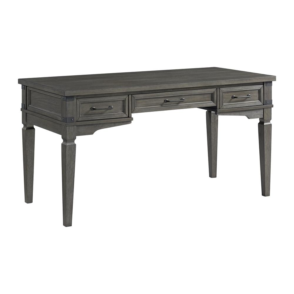 60" Writing Desk in Brushed Pewter. Picture 1