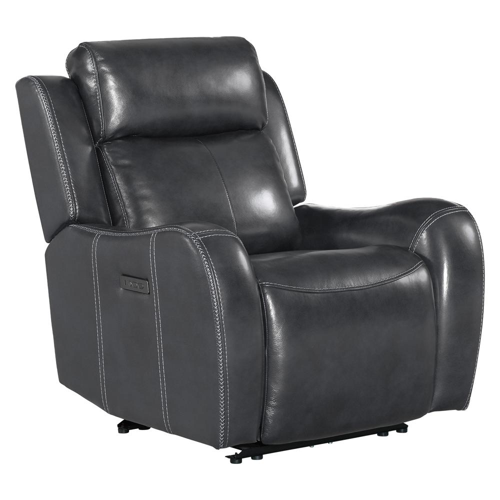 Dual-Pwr Recliner in Charcoal Grey. Picture 1