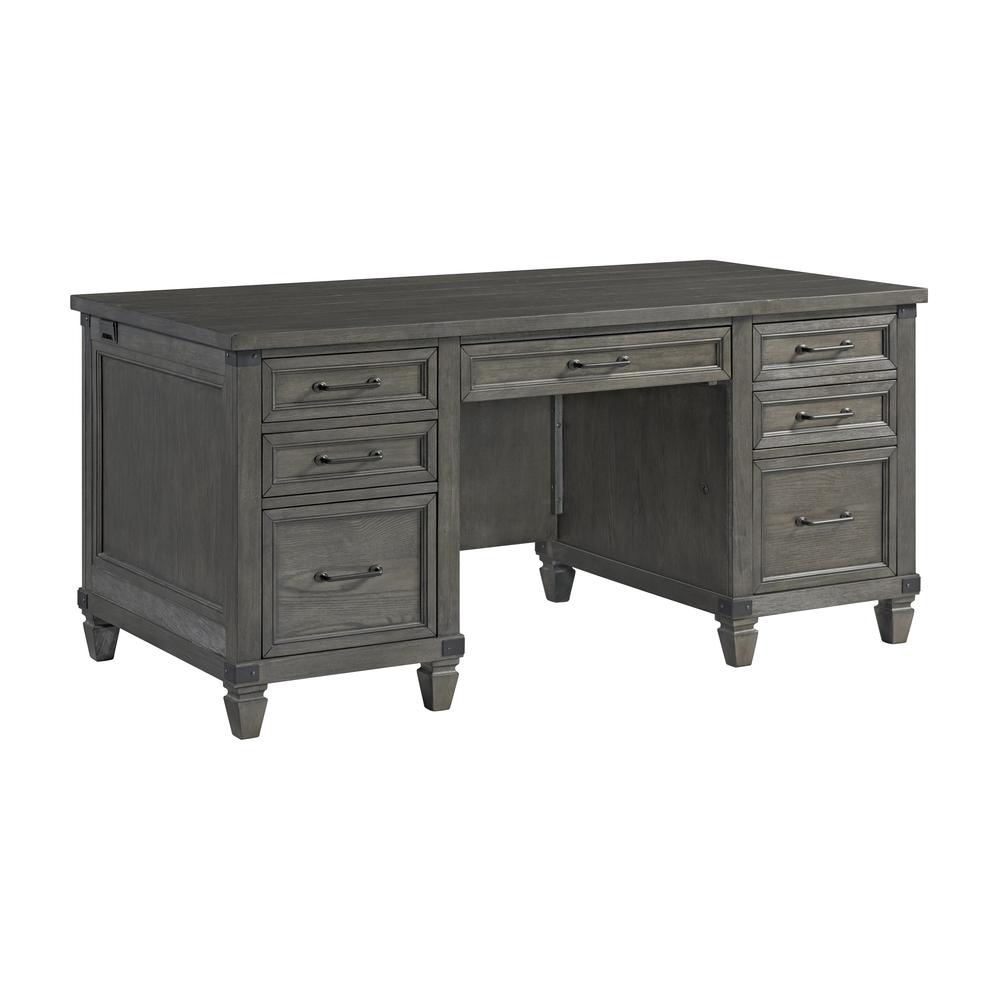 66" Executive Desk in Brushed Pewter. Picture 1