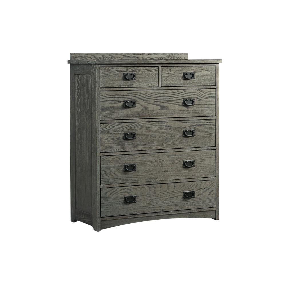 6 Drawer Chest in Brushed Pewter. Picture 1