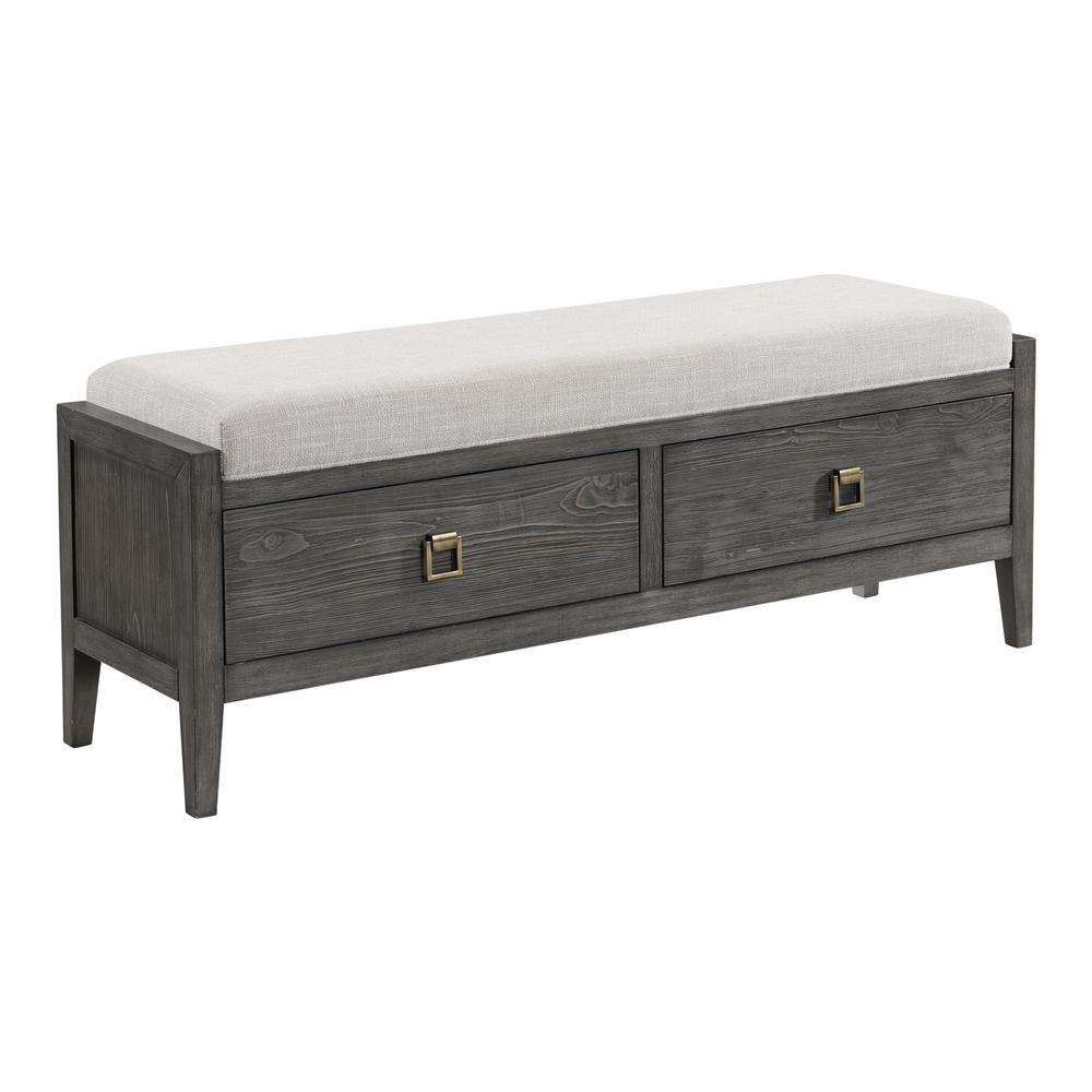 Storage Bench, 58x16x22 in Brushed Brindle. Picture 1