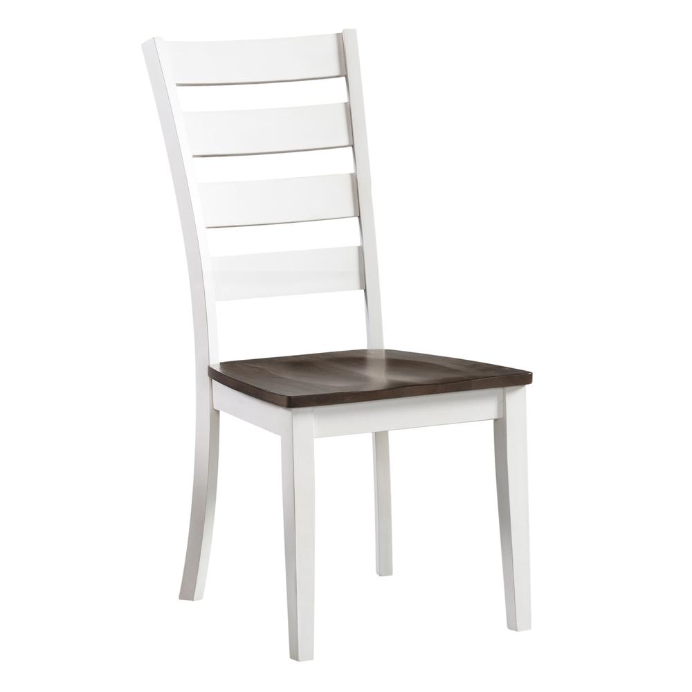 Chair, Ladder Back w/Wood in Gray & White (Set of 2). Picture 1