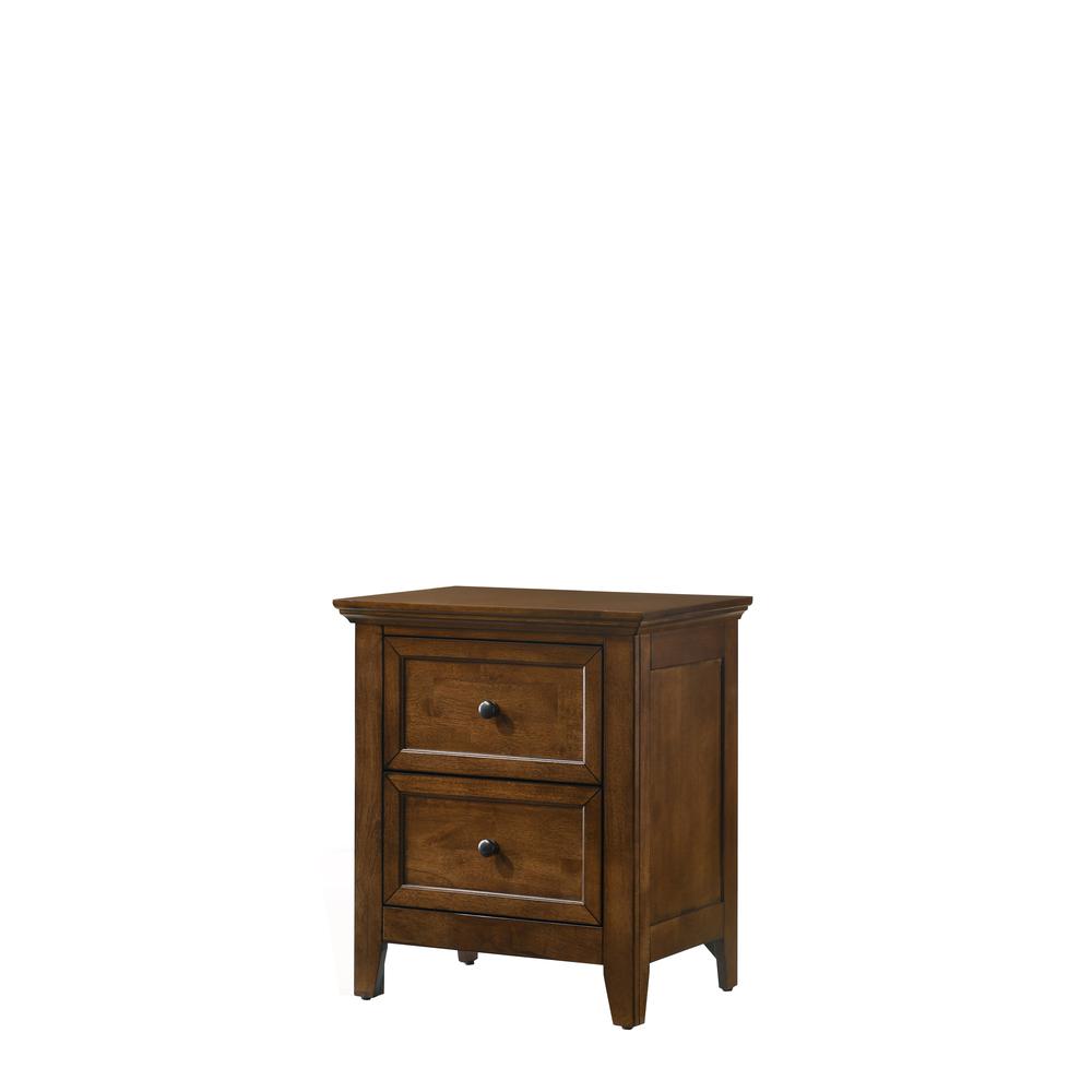 Nightstand, 2 Drawer in Tuscan. Picture 1