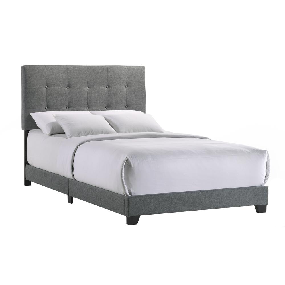 Addyson Full UPH Bed in Addyson Gunmetal Fabric. Picture 1