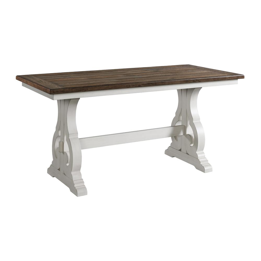 Table, 36x76 Counter Height in Rustic White & French Oak. Picture 1