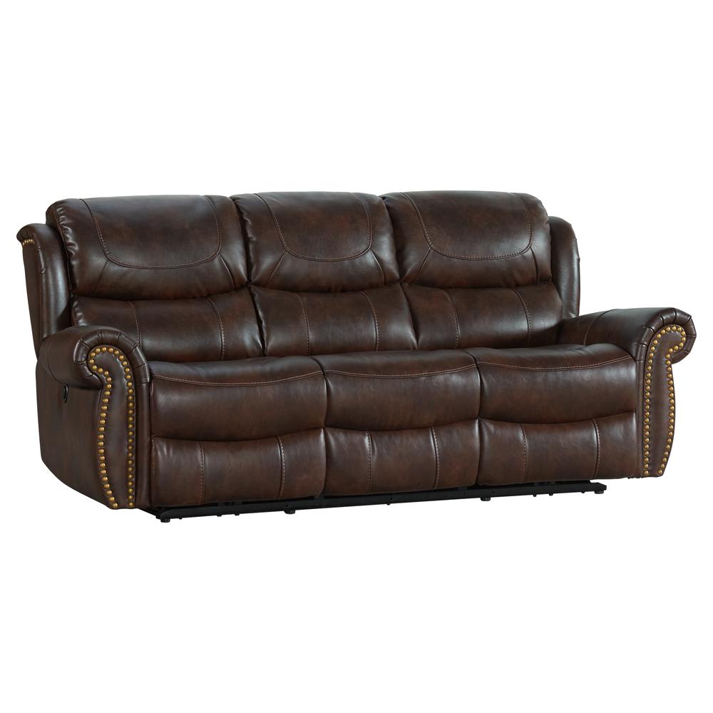Pwr Reclining Sofa in Banner Tobacco. Picture 1