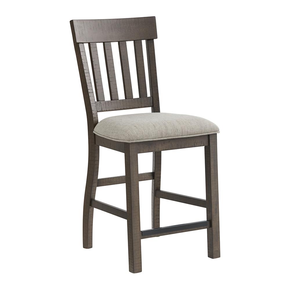 Bar Stool, Slat Back in Brushed Charcoal (Set of 2). Picture 1