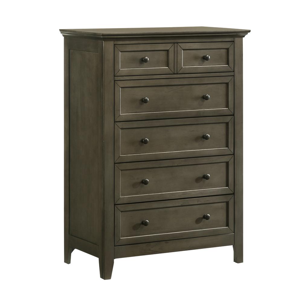 Chest, 5 Drawer in Gray. Picture 1