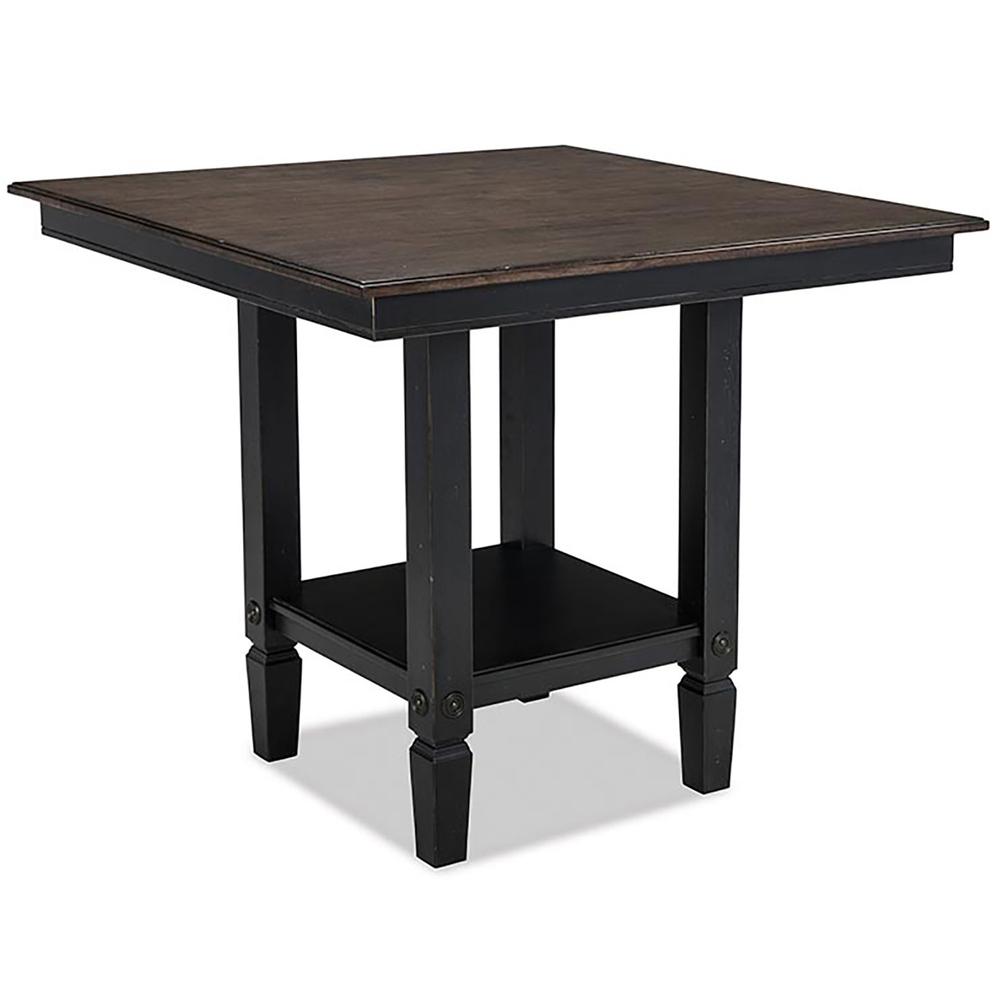 Glennwood Square Gathering Table w/Shelf, Rubbed Black and Charcol finish. Picture 1
