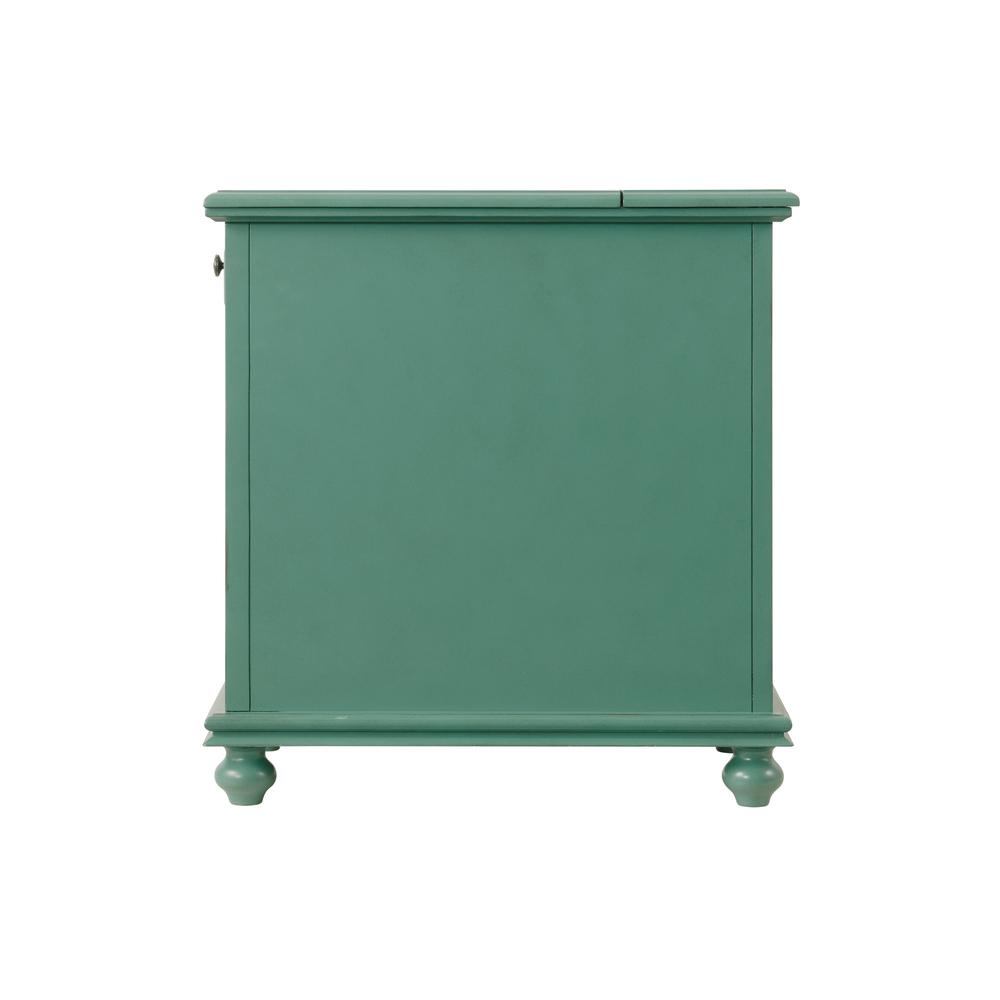 Elegant Chairside Table with Power, Antique Teal. Picture 9