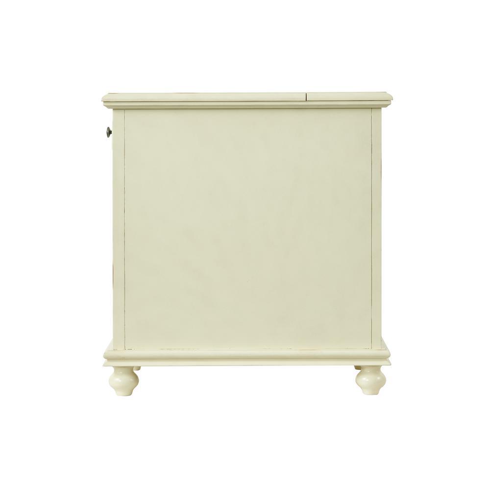 Elegant Chairside Table with Power, Antique White. Picture 9