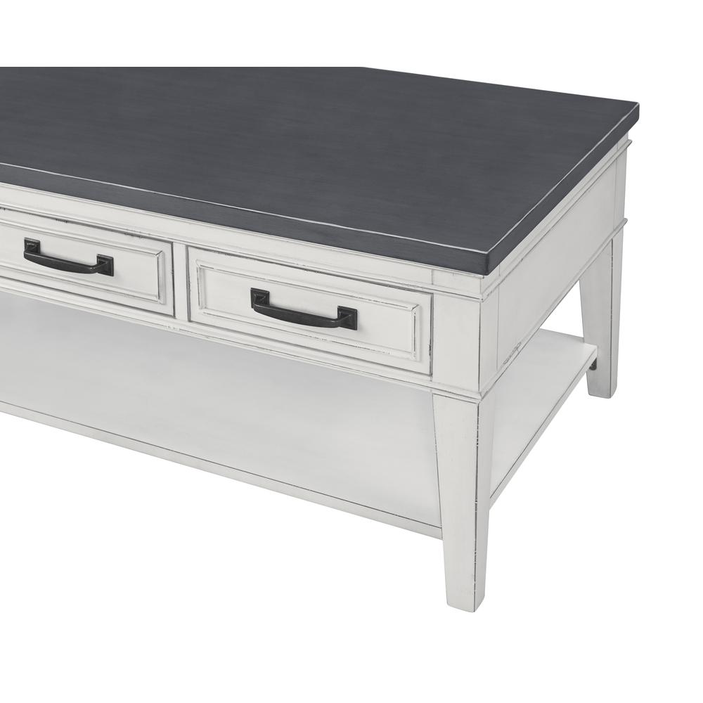 Martin Svensson Home Del Mar 3 Drawer Coffee Table, Antique White and Grey. Picture 2